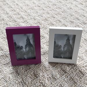 White frame and purple frame